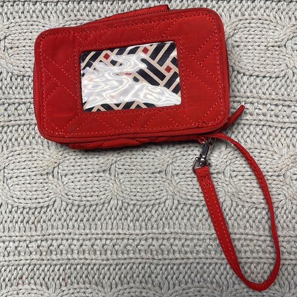 Vera Bradley red wristlet card holder small wallet - Picture 3 of 9